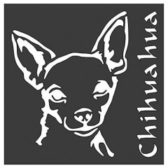 Chihuahua Dog Stencil 5.5x5.5 - Custom Cut Reusable Template for Crafts