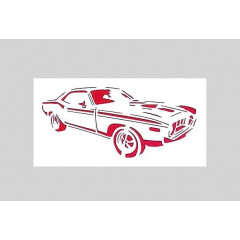 1972 Classic Muscle Car Stencil - Reusable, Flexible 3x6.5 Inches | Arts, Crafts, Scrapbooking Clear Plastic Crafting Tool - Sturdy 10mil Mylar