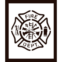 Fire Department Firefighter Stencil, Reusable Plastic 11" x 8.5" – Perfect for DIY Crafts, Signage, and Themed Projects