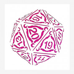 Gaming D20 Die Stencil 4x4.25 Mylar for Airbrush, Crafts & Scrapbooking