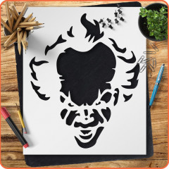 Plastic Stencil Evil Clown for Drawing - Perfect for Art Projects & Crafts