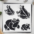 5-in-1 Animal Stencil Set – Reusable Templates for DIY Painting on Walls, Wood, Glass, and Crafts – Sheep, Pet Love, Frog, and Lion Designs