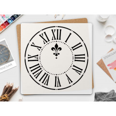 Clock Stencil 20x20 for Farmhouse Clocks - Reusable Roman Numerals Template