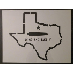 State of Texas Come Take It Cannon 11" x 8.5" Custom Stencil Arts and Crafts Scrapbooking Painting on The Wall Wood Glass