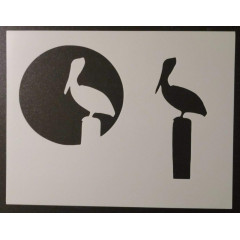 Reusable Stencil 11x8.5 for Pelican Stork - 2-Layer Art & Airbrush Craft