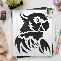 Parrot Reusable Sturdy Stencil Clear Custom Cut Plastic Sheet Template Cutout Sign DIY Supplies for Airbrush Painting Drawing 1-5x6 inch