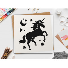 Unicorn Stencil 10x10 - Reusable for Wood, Canvas, Fabric, Walls & Crafts