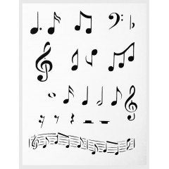 Sheet Music Notes Reusable Stencil - 8.5x11 Inches Arts & Crafts Material Scrapbooking for Airbrush Painting Drawing Painting Journal Diary