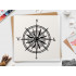 12 Nautical Compass Rose Stencil - Reusable Mylar for DIY Crafts & Decor