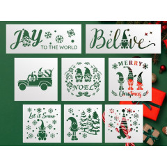 3-in-1 Gnome Stencil Set – Christmas and Autumn Gnome Designs for DIY Holiday and Seasonal Painting on Wood, Canvas, and Walls – Reusable Templates