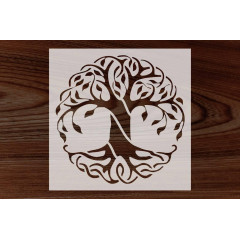 Stencil Tree of Life Celtic Pattern Design, Plastic Reusable