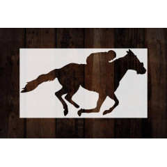 Race Horse & Jockey Stencil - 11x8.5 Durable Template for Arts & Crafts