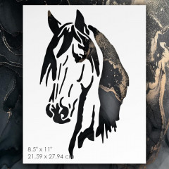 Horse Head Stencil Template 8.5x11 - Reusable for Walls, Wood, Crafts