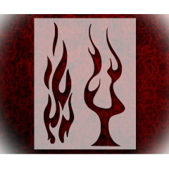 Large Flame Stencil for Airbrush & Crafts - 8.5x11 Reusable Clear Plastic