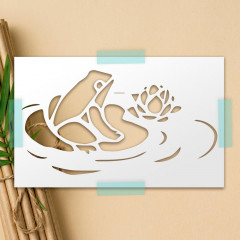 Custom Cut Stencil 5x8 for Frog Lily Pad - Arts & Crafts, Wall Painting