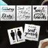 Bathroom Sign Stencil Set of 5 10х10 inch for Painting on Wall - Reusable Mylar Stencils for Crafts with Inspiring Quotes