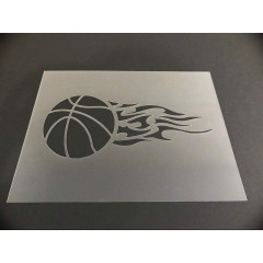 Basketball Stencil 8x10.5 - 10mm/7mm Thick, Durable Plastic for Airbrushing