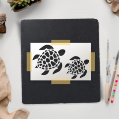 Rubstamper Turtle Stencil 4 & 3 - Reusable Clear Plastic for Crafts & Airbrush