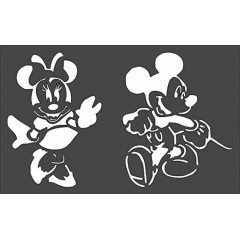 1- 5x8 inch Custom Cut Stencil Mickey and Minnie Mouse Arts and Crafts Scrapbooking Painting on The Wall Wood Glass