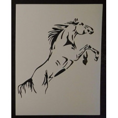 Reusable Sturdy Stencil Rearing Horse 8.5" x 11" Cut Stencil Sheet (not Paper) Arts and Crafts Material Scrapbooking for Airbrush Painting Drawing