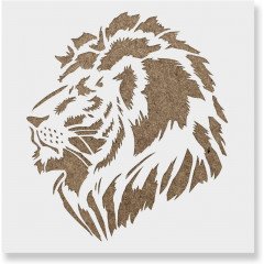 Reusable Lion Head Stencil Template for DIY Crafts - Laser-Cut on Food-Safe Mylar, Perfect for Wall Decorations and Furniture, Wall and Glass Painting LIONX