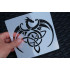 Celtic Dragon Logo Stencil - 5.5x5.5 Reusable Clear Plastic for Crafts