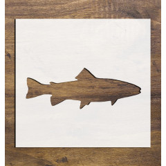 Fish Trout Stencil for Painting, Reusable Plastic 4x4 – Perfect for Themed Crafting, Outdoor Decor, and DIY Projects