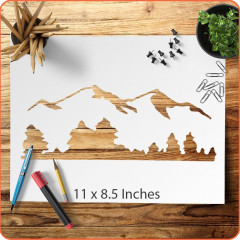 Mountain Stencil 11x8.5 | Reusable Adventure & Nature Design | LIONX