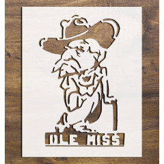 MSU Ole Miss Colonel Stencil 8.5x11 Reusable for Airbrush & Crafts