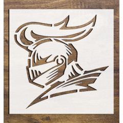 Stencil Knight Helmet, Plastic Reusable