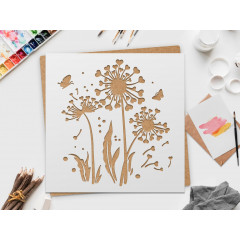 Dandelion Stencil 7x7 for Wood, Canvas, Fabric - Reusable DIY Home Décor