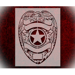 Rubstamper Police Badge Stencil 8.5x11 Reusable Clear Plastic for Crafts