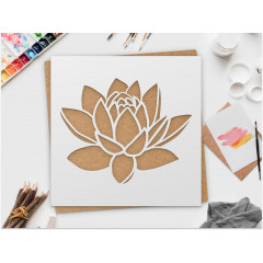 Large Lotus Flower Stencil 10x10 for Wood, Canvas, Fabric - Reusable DIY Art