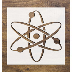 Atom Stencil 5.5x5.5 Inch - Custom Cut, Reusable Clear Plastic for Drawing