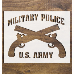 U.S. Army Military Police MP Stencil, Reusable & Sturdy, 11" x 8.5", Ideal for Arts, Crafts, Scrapbooking, Airbrush Painting & Drawing