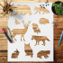 Reusable Wild Animals Stencil - Bear, Owl, Fox - 8.5x11 for DIY Crafts