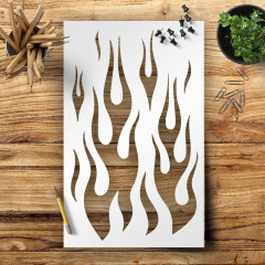 Custom Cut Stencil VF-7 Flames for Scrapbooking, Painting, Wood & Glass