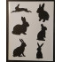 Reusable Bunny Rabbit Stencil 8.5x11 for Airbrush, Crafts & Scrapbooking