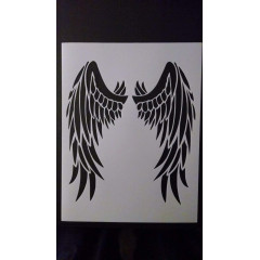 Reusable Stencil 8.5x11 for Airbrush, Scrapbooking - Devil Angel Wings Design