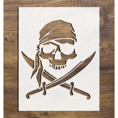 Pirate Skull Stencil 8.5 x 11 - Reusable for Airbrush, Crafts & Scrapbooking