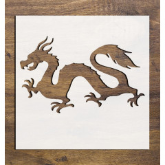 Chinese Dragon Stencil 4x4 - Reusable Plastic for DIY Crafts & Home Decor