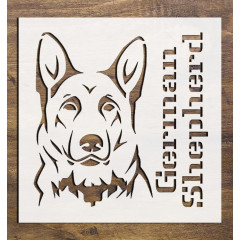 German Shepherd Dog Stencil - 5.5x5.5 in - Reusable Arts & Crafts Template