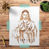 Jesus Holding Chalice Stencil Template - Reusable 8.5x11 Inches for Painting on Walls, Wood, Glass, Arts and Crafts Art, Craft, and DIY Projects - LIONX