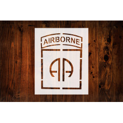 US 82nd Airborne Division Stencil, Reusable & Sturdy, 8.5" x 11", Custom Military Theme Art & Craft Template