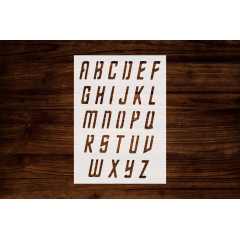 Font Alphabet Stencil, Reusable & Sturdy, 1.5" Tall Letters, 8.5" x 11", for Custom Text & Craft Projects