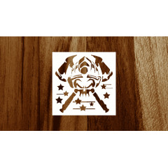 Firefighter Skull & Stars Stencil - Honor The Bravery with a 5.5 x 5.5-inch Stencil for DIY Projects