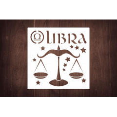 Libra Zodiac Sign Stencil - 5.5 x 5.5 Inches, Astrological Symbol for Artistic DIY Crafts and Personalized Decor