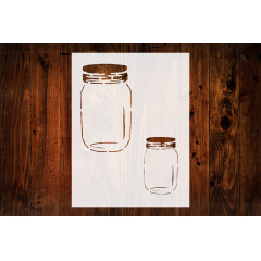 Mason Jar Stencil 8.5x11 - Reusable, Sturdy for Art & DIY Crafts