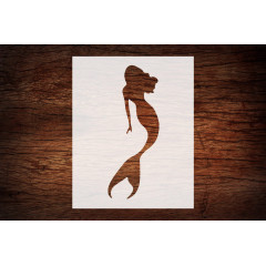 Reusable Mermaid Stencil 8.5" x 11" - Custom Underwater Fantasy Design for Magical Crafts