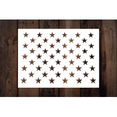 50 Star Stencil Template 10.5x15 for Wood Flags & Wall Art - Reusable Mylar